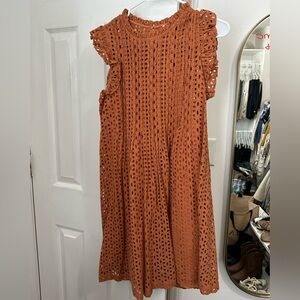 Madewell Terracotta Eyelet Mini Dress